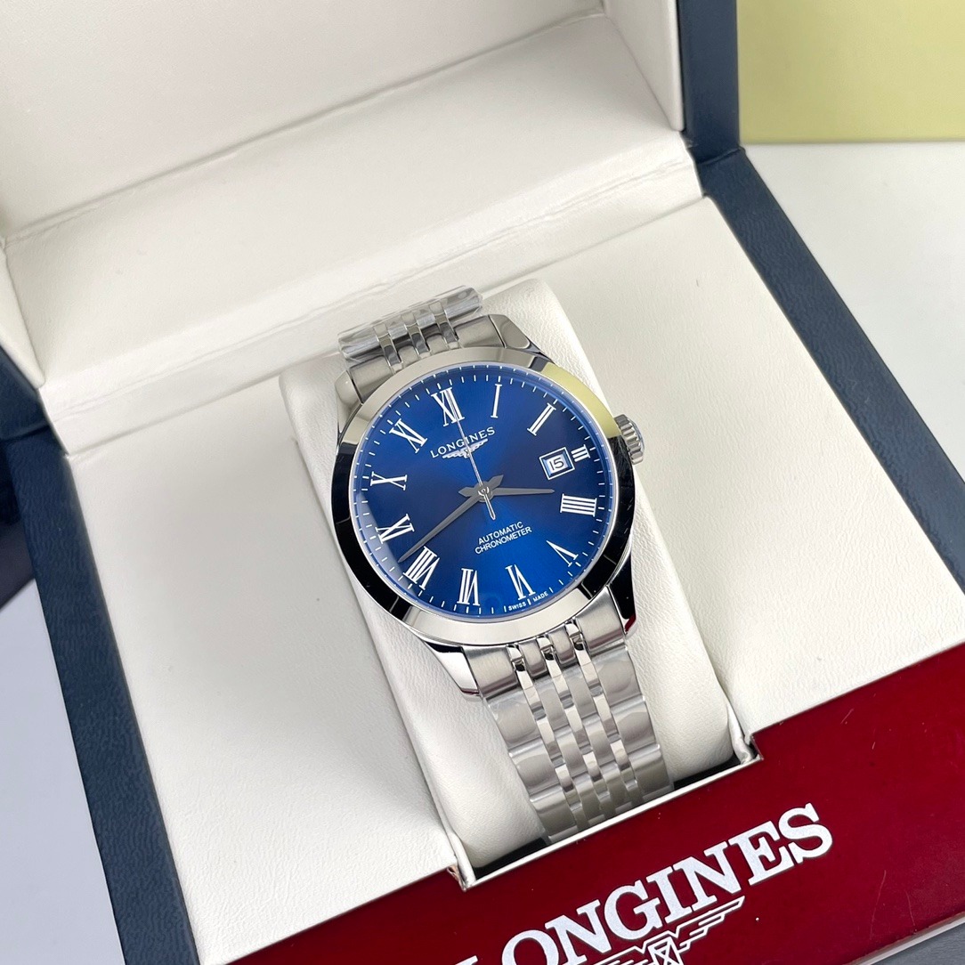 Longines Pioneer Series watch angled view