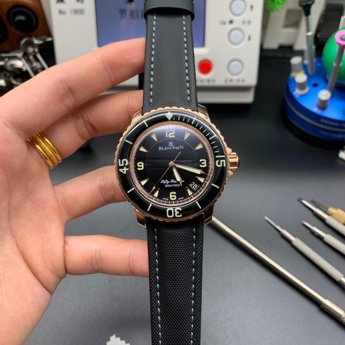 Blancpain Bathyscaphe 43.6mm Rose Gold Case, Black Ceramic Bezel, Black Dial