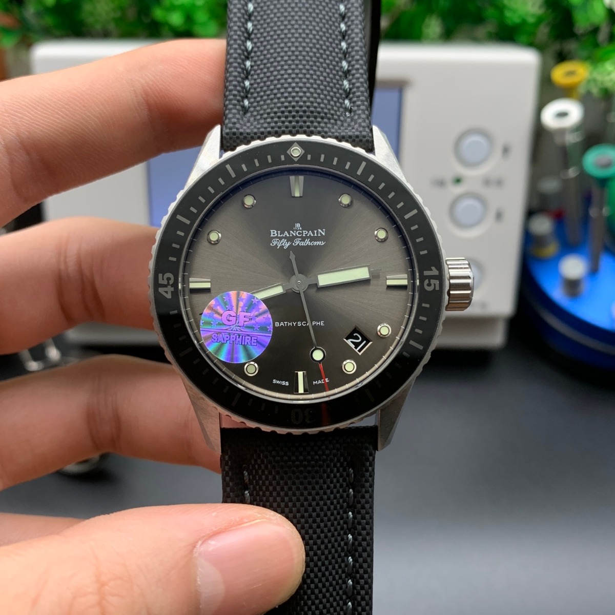 Blancpain Fifty Fathoms Bathyscaphe Gray Sunburst Dial Model
